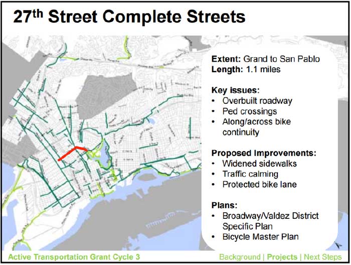 27th Street Complete Streets Overview (Source: City of Oakland)
