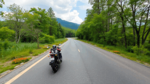 una moto en la carretera