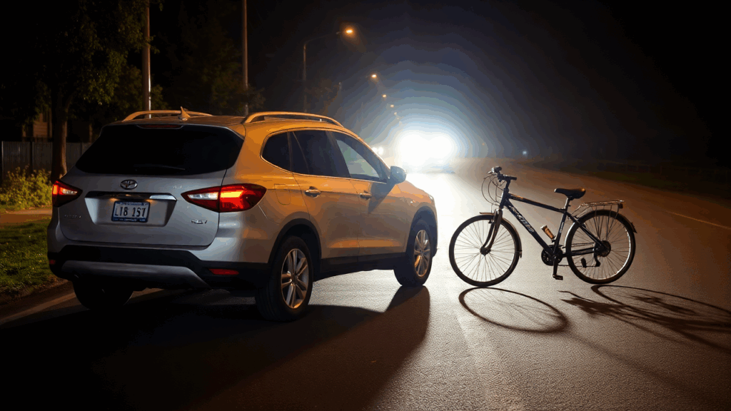 Samantha Parian un SUV y una bicicleta chocaron en la carretera por la noche 302c4bd6 89a6 47a8 a172 c4a408457bef