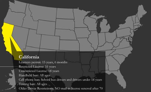 Mapa interactivo: Leyes sobre conducción distraída y adolescentes por estados 1