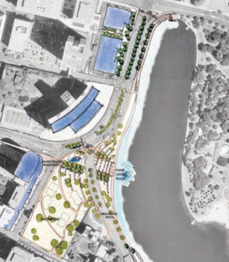2002 conceptual design in Lake Merritt Master Plan. (Source: City of Oakland)