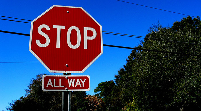 photo credit: Stop All Way Sign Blue Sky Trees via photopin (license)