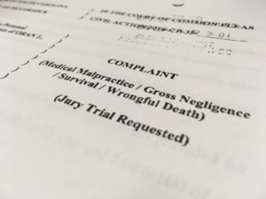 Paperwork that you file for a wrongful death lawsuit