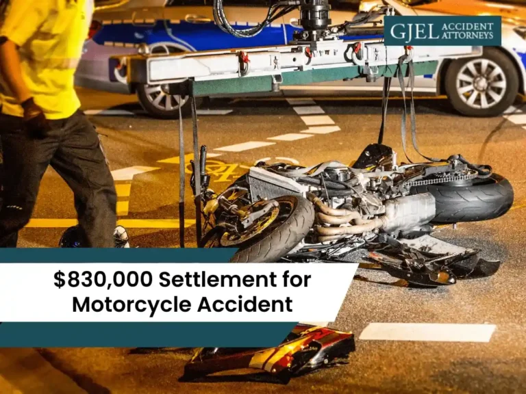 830000 Settlement for Motorcycle Accident