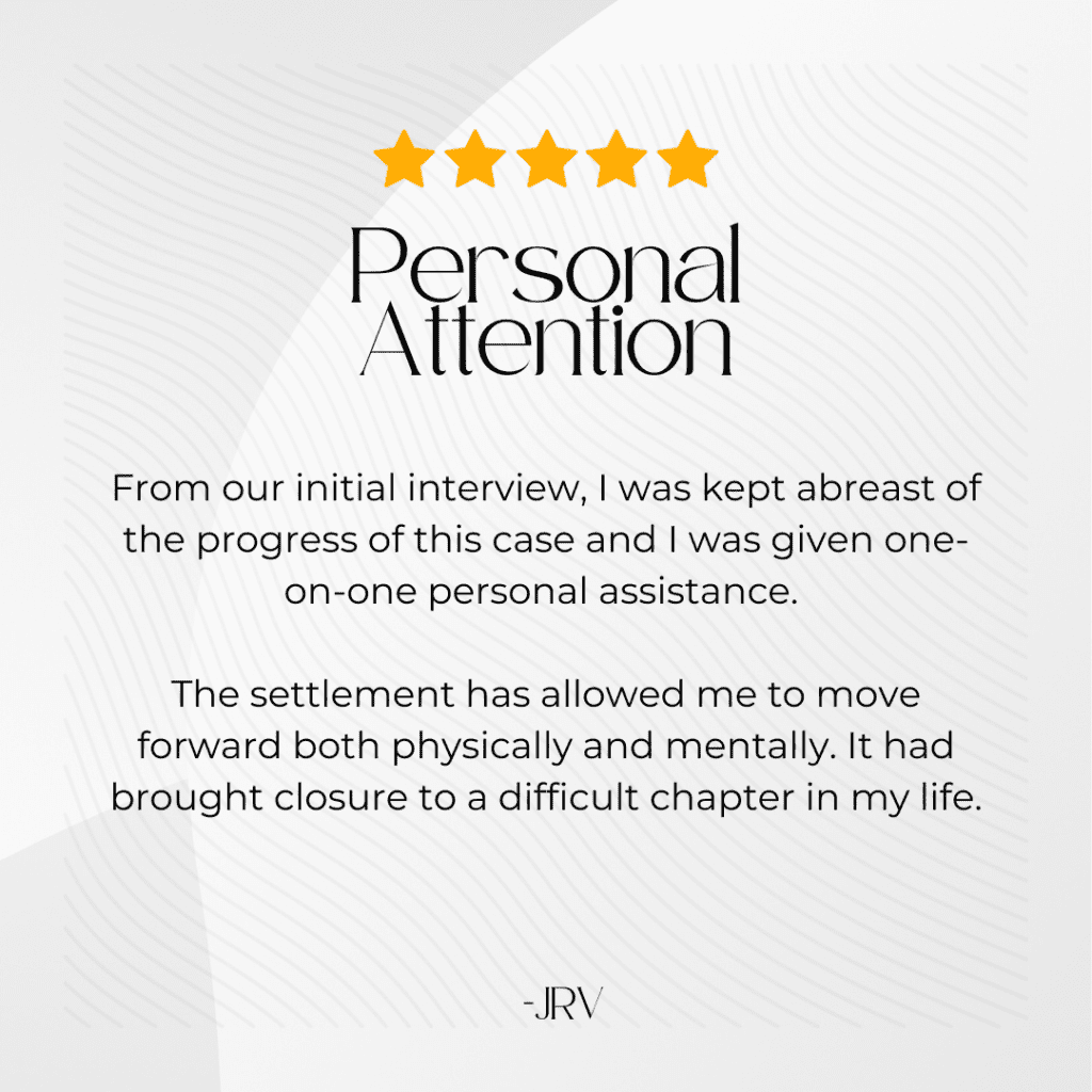 Personal attention client testimonial
