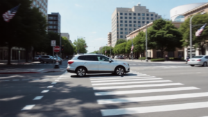 a car driving on a street