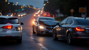a car accident on the road