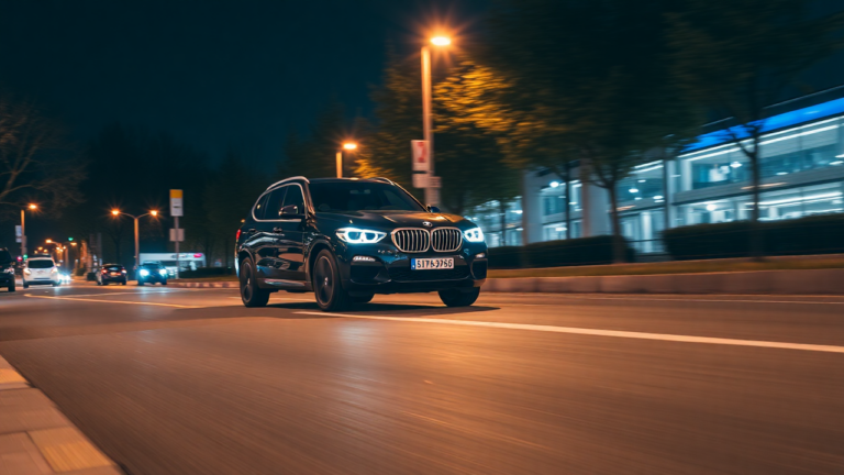Samantha Parian a BMW SUV in a pedestrial lane at night time 9a872a55 130d 432c 8aa9 9fd1aa69eb5f
