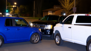 un grupo de coches en una calle