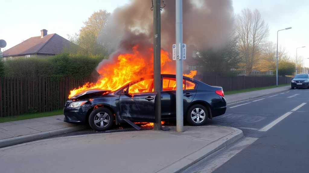 Fatal Vehicle Fire Claims Life in Stockton Single-Vehicle Accident 1