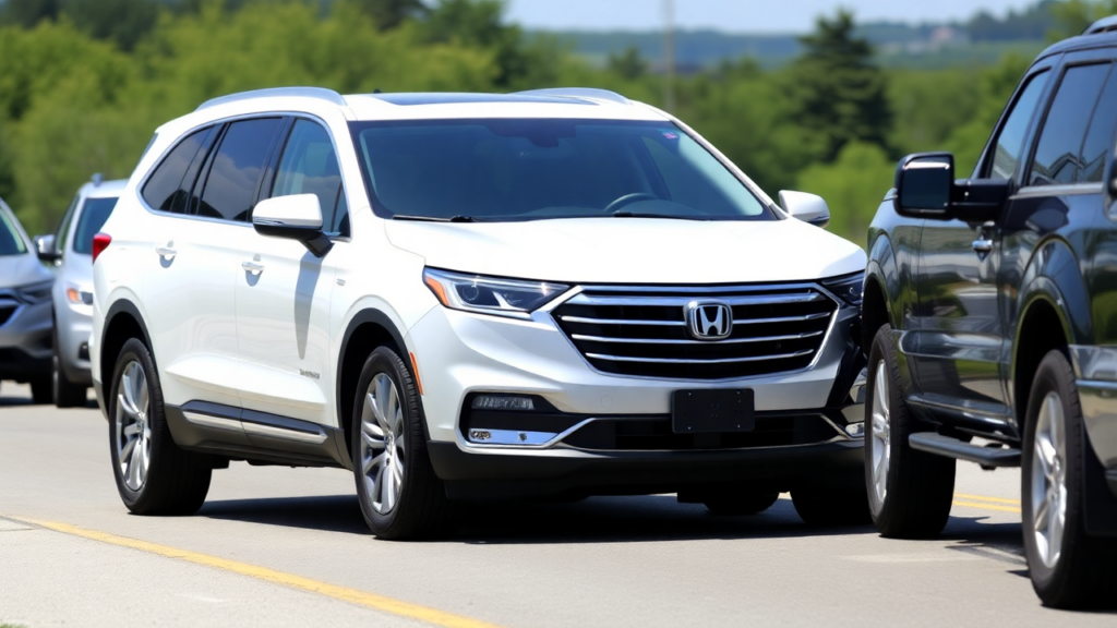Samantha Parian a white Cadillac XT56 a gray Honda Odyssey and a 602e925d 381d 49c9 befd 80e9535efdb0