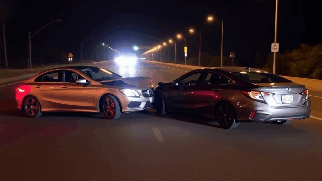Samantha Parian a 2020 Mercedes and a 2013 Honda Civic collided on the road at ni 1cf1a804 18a5 48b4 b6bb 5185f9d257cd