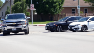 a group of cars parked in a parking lot