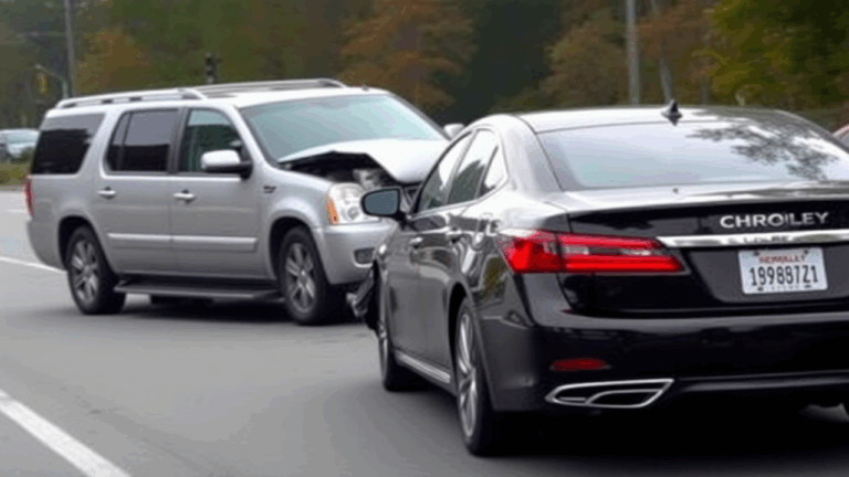 a Lexus ES300 collided with a Chevy Tahoe on the road