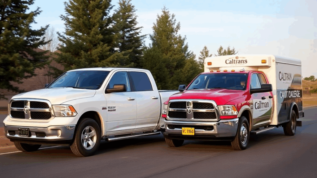 Samantha Parian a Dodge Ram pickup and a Caltrans vehicle aec2635e bfda 4048 8772 50f8eb6d3d14