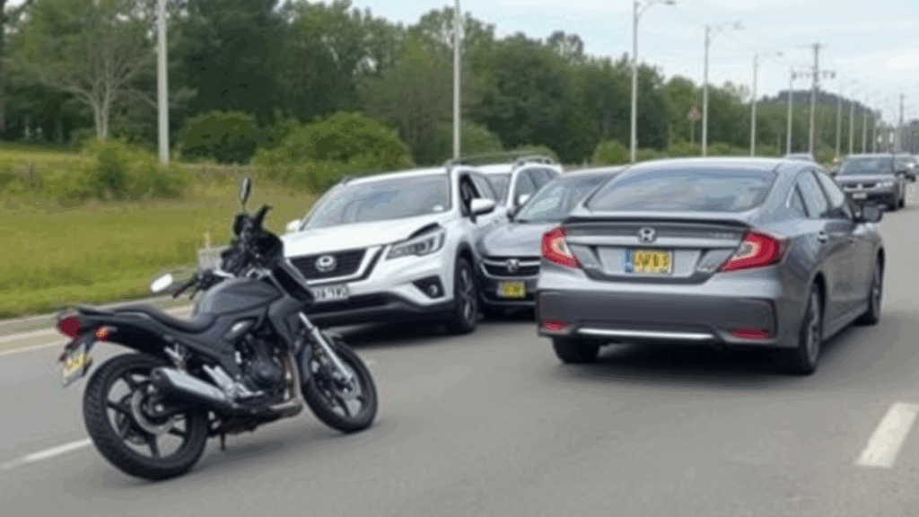 Samantha Parian a black motorcycle a white Nissan Pathfinder a silver Subaru Fo 562873df efef 447c 9095 5667df5da48b