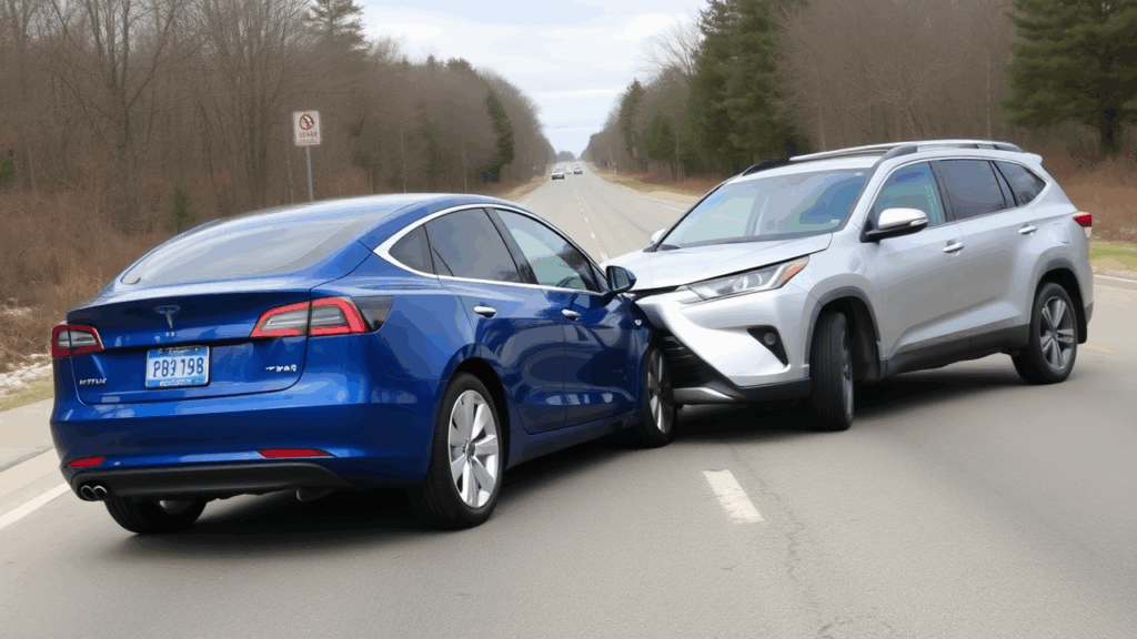 Samantha Parian a blue Tesla Model 3 and a silver Toyota Highlander collided on t 173c2f75 e004 42f4 ba38 4d123783d28e