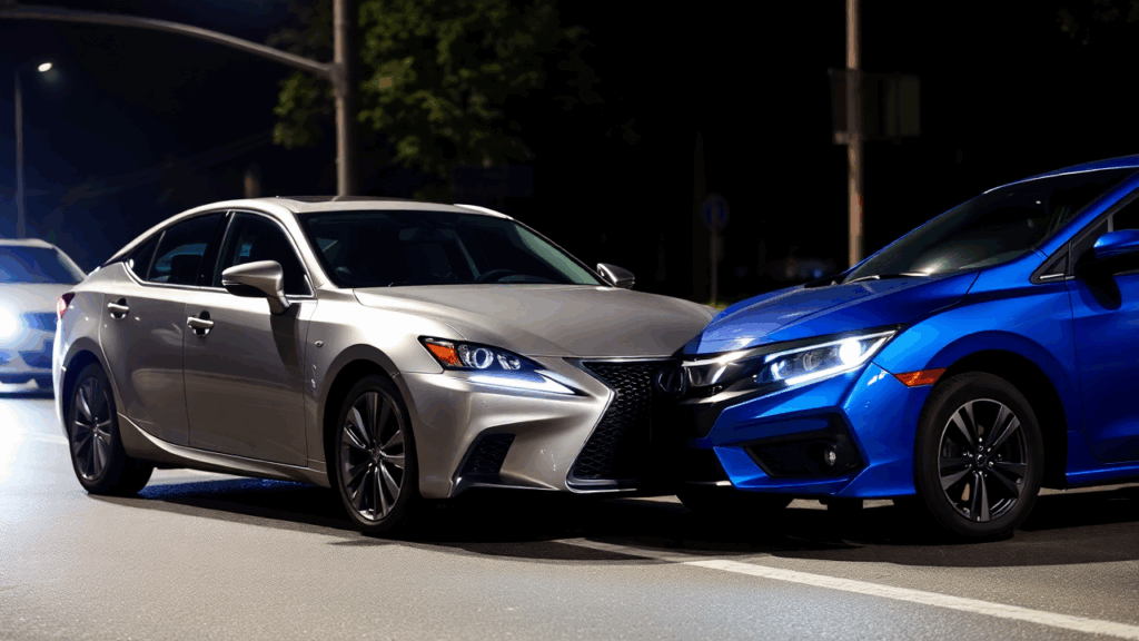 Samantha Parian a gray Lexus and a blue Honda collided on the street at night tim df67a0c7 eca6 464d b347 161646ca500f