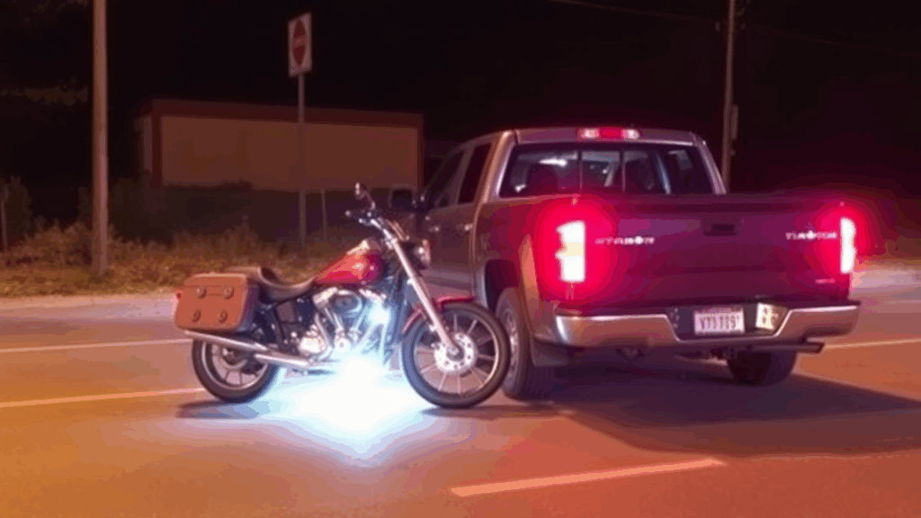 a motorcycle parked in a parking lot after a motorcycle crash in fremont, california