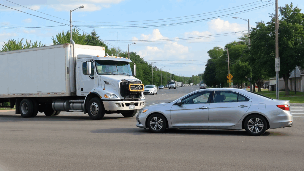 Samantha Parian a truck and a sedan collided on the street in the afternoon b4ddfd4d e454 4e34 8232 83cde4d44399