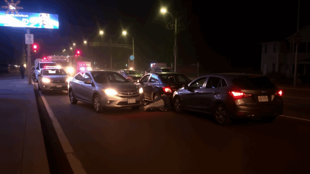 Samantha Parian five vehicles collided on the street at night time 917a914f ca98 4106 bdfc da8610c9f771
