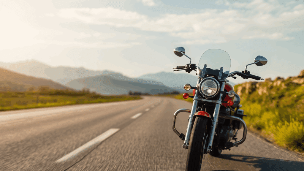 a motorcycle on the road