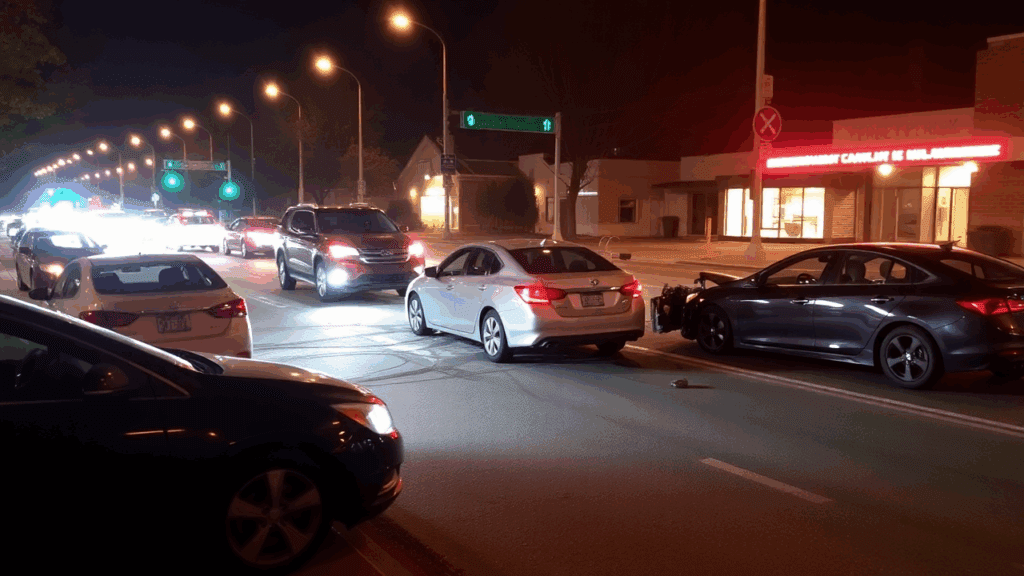 Samantha Parian 6 vehicles collided on the street at night ce2ece61 064c 433f 8495 bb8c5e64ec60