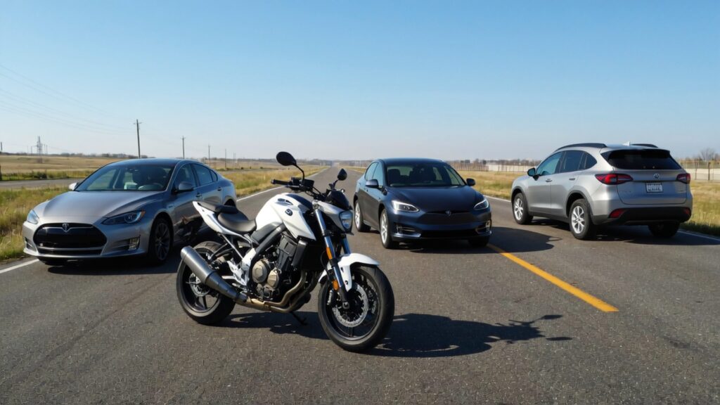 Samantha Parian an image of a Honda VT motorcycle Toyota Prius Tesla Model S a 91bf8b54 de52 4cc8 b813 e4208d622c42