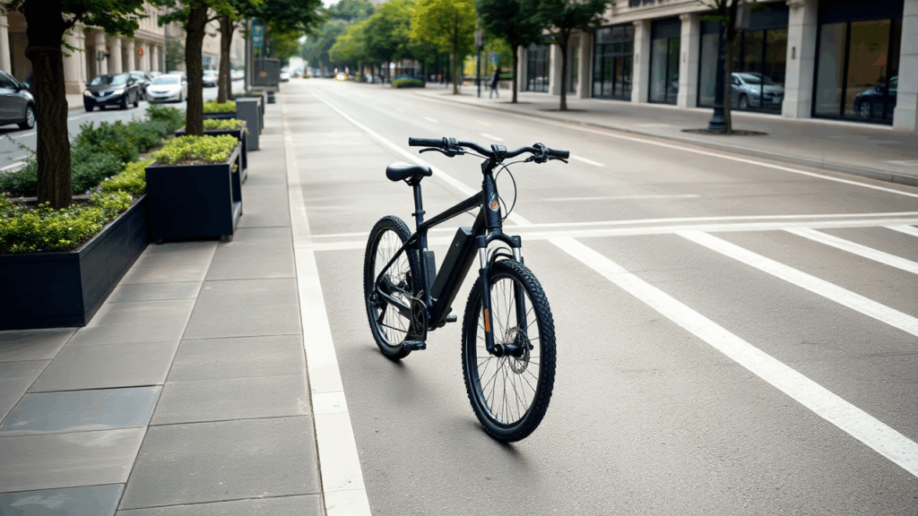 Samantha Parian a black electric bike on a pedestrian lane 2d27cb78 229b 4d0a 97e9 f8871d69fcc3
