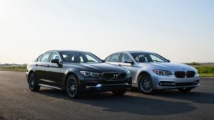 two cars on the road