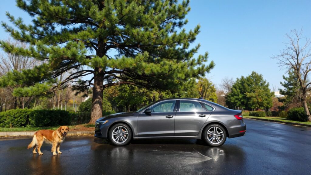 Samantha Parian an image of a car a pine tree and a dog on the road ec3ba0d4 0869 48d1 af8b 6ea249fc3b33