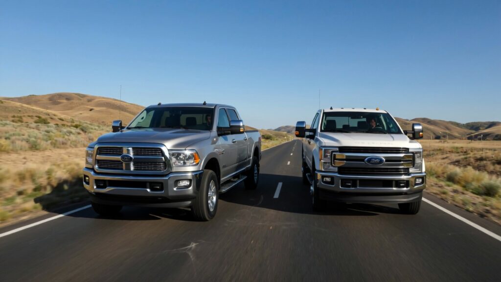 Samantha Parian an image of a silver Dodge Ram 1500 and a white Ford F 250 on the c1bc092e 4dc0 4bcf 822e e7bf924e04b1