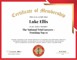 Membership certificate for Luke Ellis