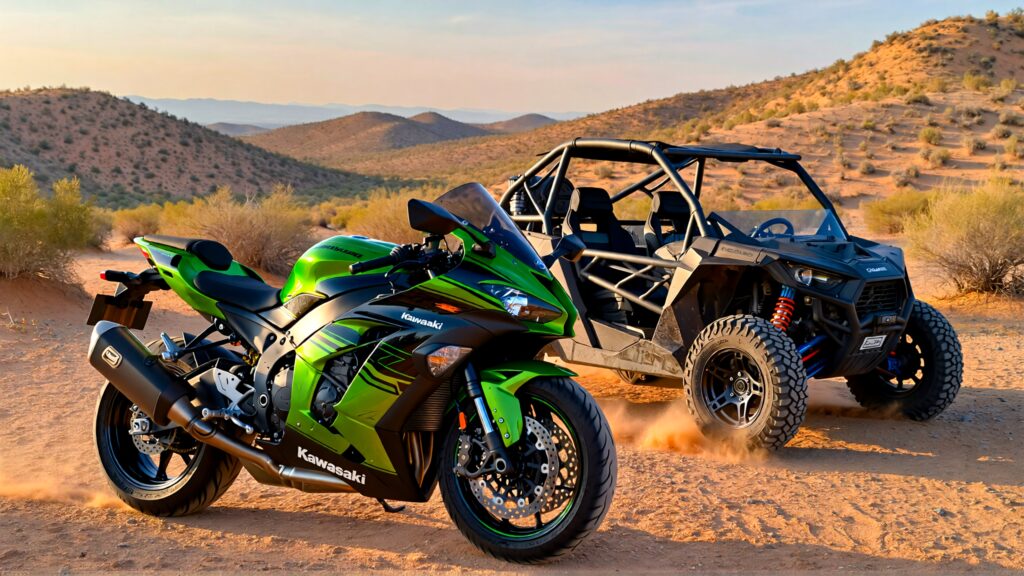 Juris digital una motocicleta Kawasaki y un vehículo Polaris Razor 57c87508 02b7 4724 beb7 4841adaffc9f