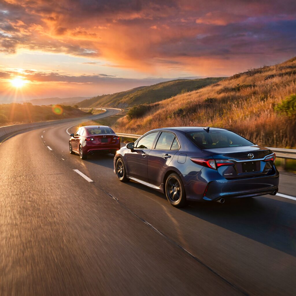 Juris digital a Toyota Corolla and a Mazda on the road 0ee2e73a 635a 4d42 8744 1e7484989ef5