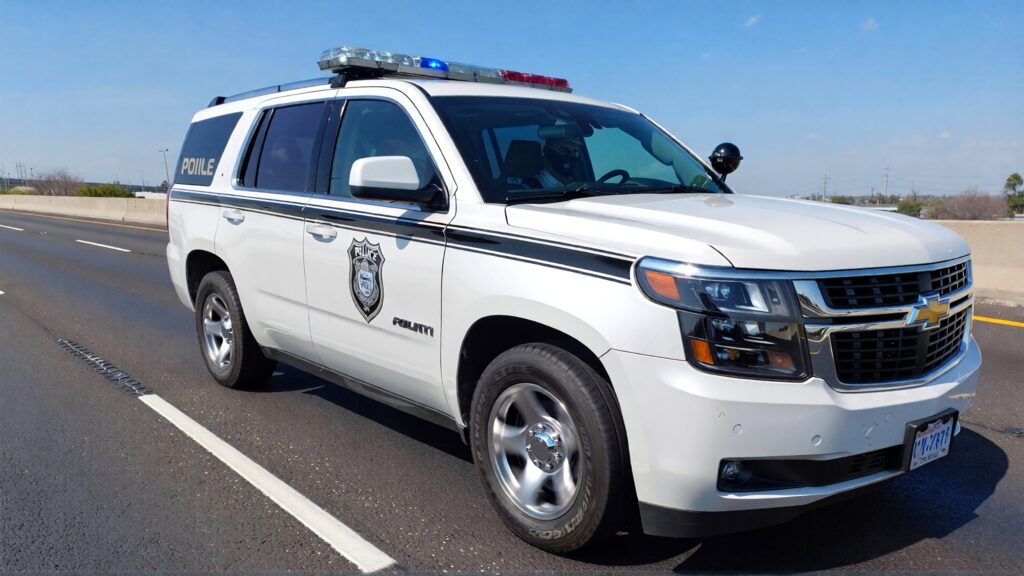 Juris digital un coche de policía Chevrolet blanco en la carretera 06db7c02 22c2 42bc a70e 0f8b13103e87