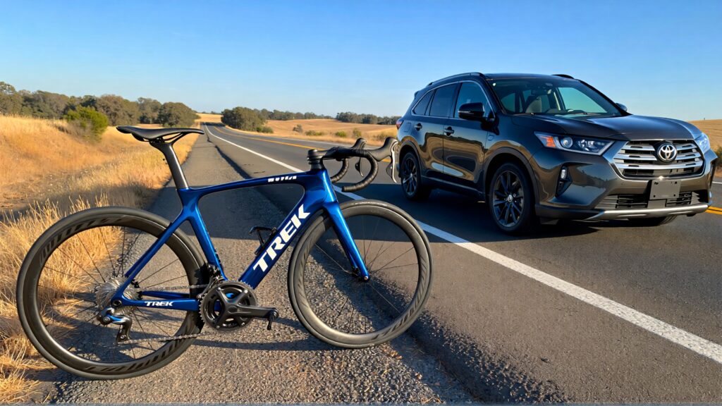 Juris digital a Trek bicycle and a Toyota Highlander on the road c84c6f1e 963a 4aee 80f3 6445f6797534