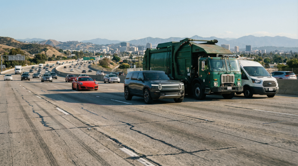 Samantha parian Wide angle cinematic shot of a busy asphalt road featuring a slee f90920d5 65c8 4e6d 8db0 740da275682e