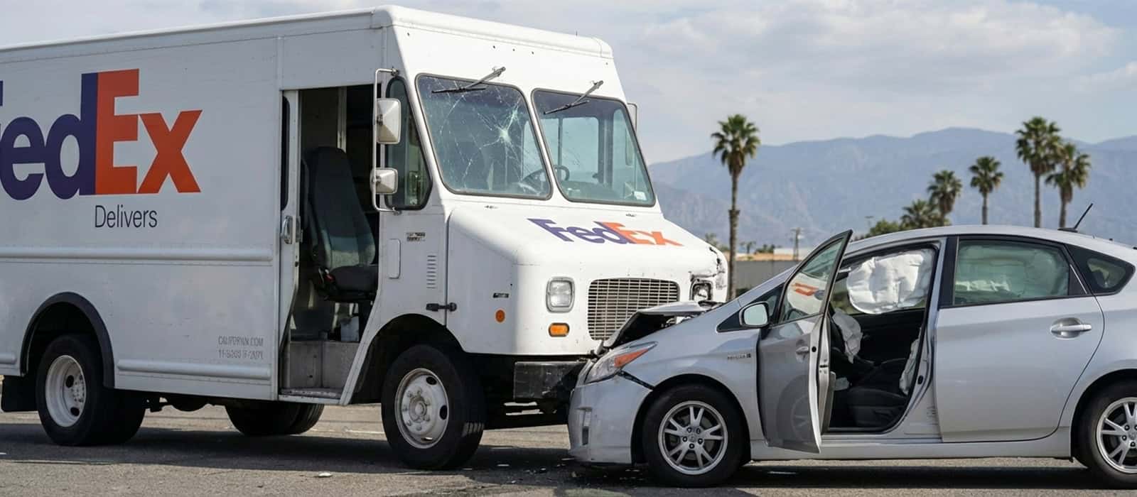 FedEx delivery truck accident