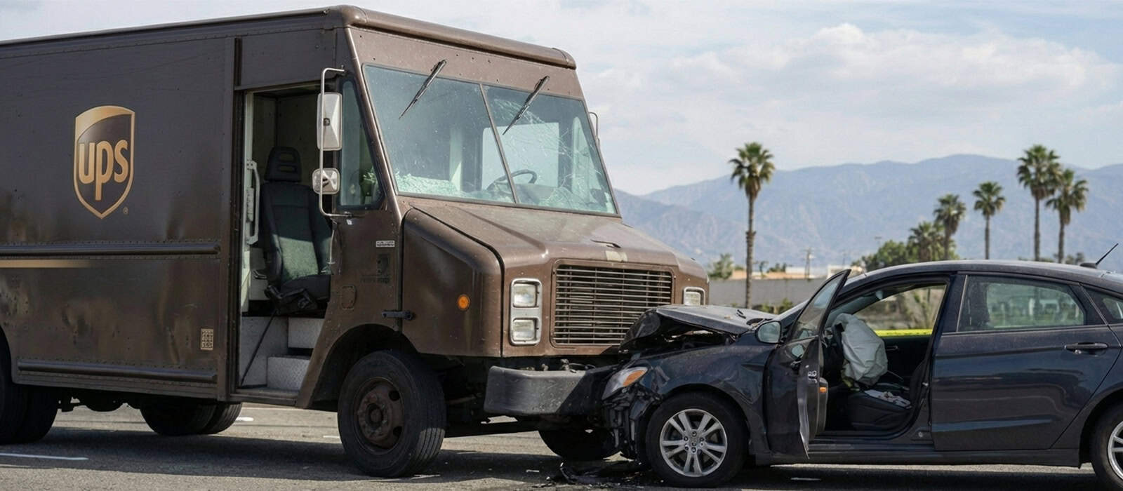 UPS delivery truck accident