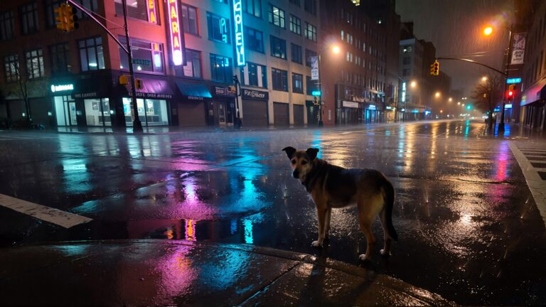 Juris Digital un perro en una intersecci&oacute;n de noche cc5b1442 9bd8 47fd 8c03 aadfa35b67ca