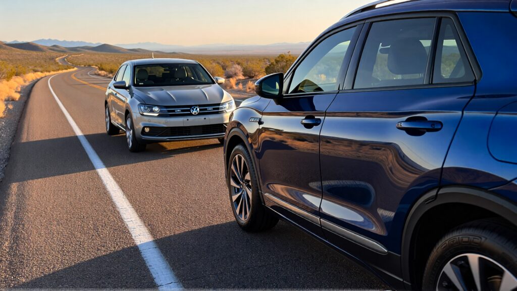 Juris digital a 2011 Volkswagen Jetta and a 2022 Volkswagen Taos on the road 10fb304b 8049 4f2d a130 c3dd3b5c8598