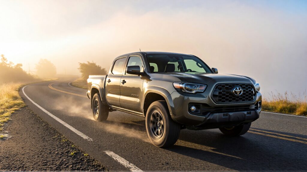 Juris digital a Toyota Tacoma on the road in the morning 4981f2f4 eac1 4f49 bfa4 58223f9755cc