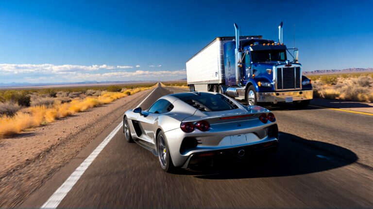 Juris digital a car and a semi truck on the road 314e2f88 8fa3 43e3 aecb b87c10e89506