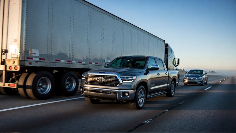 Juris Digital una Toyota Tundra gris una Nissan gris y un cami&oacute;n semirremolque en la carretera 80a43331 43ec 469f ae6f 3cd87236364a