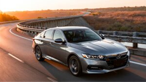 Silver Honda Accord on scenic highway