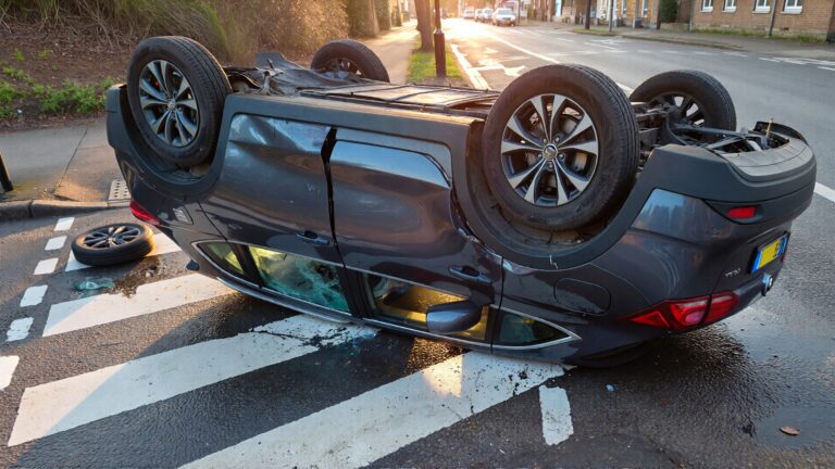 Juris digital an overturned SUV near the pedestrian lane 3c1d4204 d876 42da bc22 2adaadda53f5