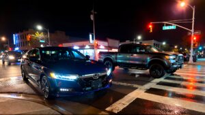 Honda Accord and Toyota Tacoma at night