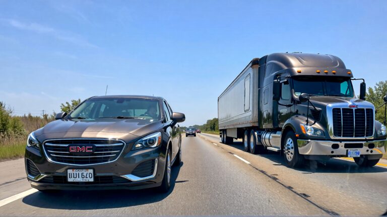 Juris Digital una GMC Arcadia y un cami&oacute;n de carga en la carretera 44a3464f 8175 4206 8451 88422ddda472