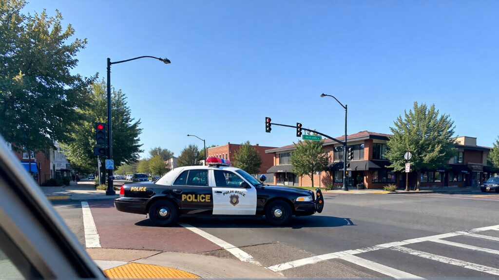 Samantha parian a patrol vehicle on the street intersection 954755fe 7cc6 45ad 9edc ae4ff4d101b8